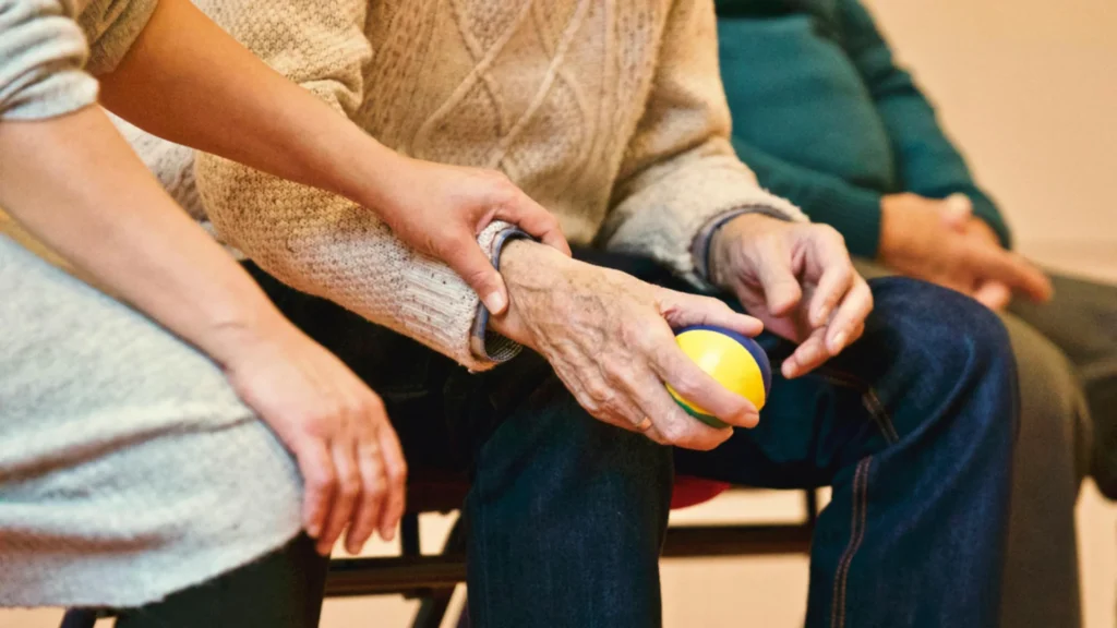 older adult sitting down 