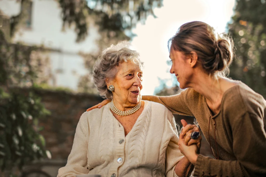 older woman with younger lady